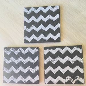 Chevron gray and white Coasters